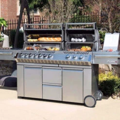 Napoleon Barbecue Gaz Napoléon Prestige Pro 825 SIBPSS 6 Brûleurs + 1 Latéral + 1 Arrière -Weber Soldes barbecue gaz napoleon pro infrarouge inox 825 7