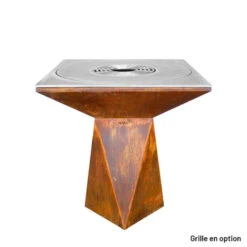 Braséro Plancha Artiss G1 Corten 90 Cm Plaque Acier -Weber Soldes brasero artiss g1 corten plancha acier carbone 3