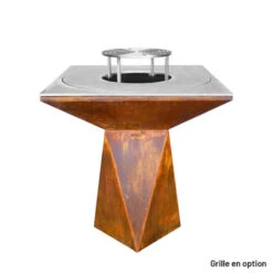 Braséro Plancha Artiss G1 Corten 90 Cm Plaque Inox -Weber Soldes brasero artiss g1 corten plancha acier inoxydable 5