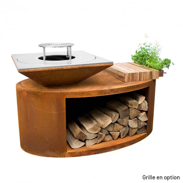 Braséro Plancha Artiss G3 Corten 90 Cm Acier Et Tablette Bois 3 Braséro Plancha Artiss G3 Corten 90 Cm Acier Et Tablette Bois – Image 3