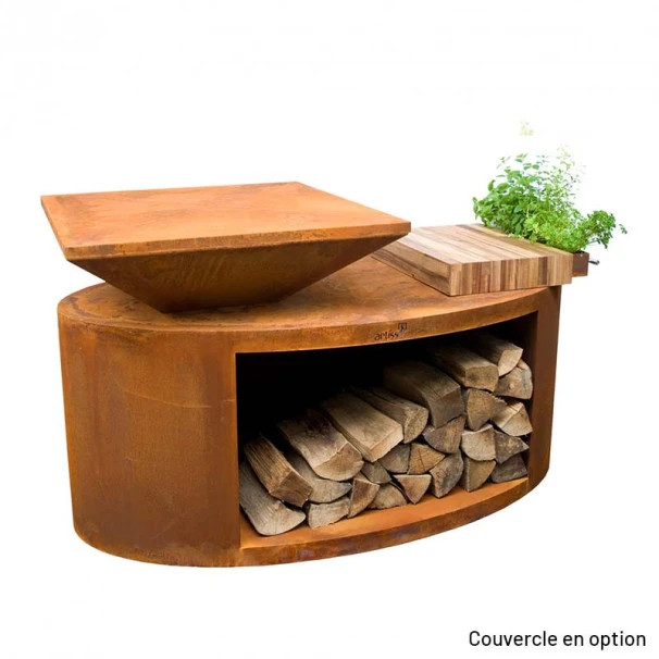 Braséro Plancha Artiss G3 Corten 90 Cm Acier Et Tablette Bois 5 Braséro Plancha Artiss G3 Corten 90 Cm Acier Et Tablette Bois – Image 5