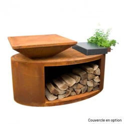 Braséro Plancha Artiss G3 Corten 90 Cm Acier Et Tablette Granit -Weber Soldes brasero artiss g3 corten plancha acier carbone et tablette granite 4