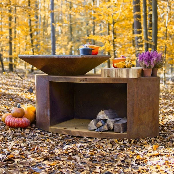 Braséro Plancha Artiss G3 Corten 90 Cm Acier Inoxydable Et Tablette Bois 1 Braséro Plancha Artiss G3 Corten 90 Cm Acier Inoxydable Et Tablette Bois