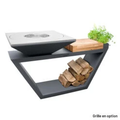 Braséro Plancha Artiss G4 Graphite 90 Cm Plaque Acier Et Tablette Bois -Weber Soldes brasero artiss g4 graphite plancha acier carbone et tablette bois 4