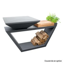 Braséro Plancha Artiss G4 Graphite 90 Cm Plaque Acier Et Tablette Bois -Weber Soldes brasero artiss g4 graphite plancha acier carbone et tablette bois 5