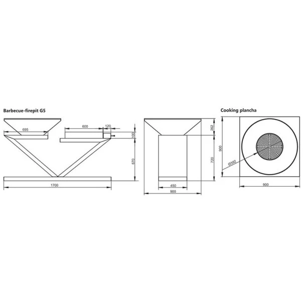 Braséro Plancha Artiss G5 Graphite 90 Cm Plaque Acier Et Tablette Granit 2 Braséro Plancha Artiss G5 Graphite 90 Cm Plaque Acier Et Tablette Granit – Image 2