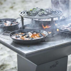 Braséro Plancha Artiss G5 Graphite 90 Cm Plaque Inox Et Tablette Granit