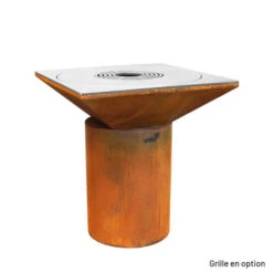 Braséro Plancha Artiss G6 Corten 90 Cm Plaque Acier -Weber Soldes brasero artiss g6 corten plancha acier carbone 3