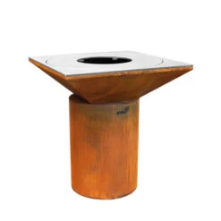 Braséro Plancha Artiss G6 Corten 90 Cm Plaque Inox -Weber Soldes brasero artiss g6 corten plancha acier inoxydable 2