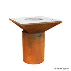 Braséro Plancha Artiss G6 Corten 90 Cm Plaque Inox -Weber Soldes brasero artiss g6 corten plancha acier inoxydable 4