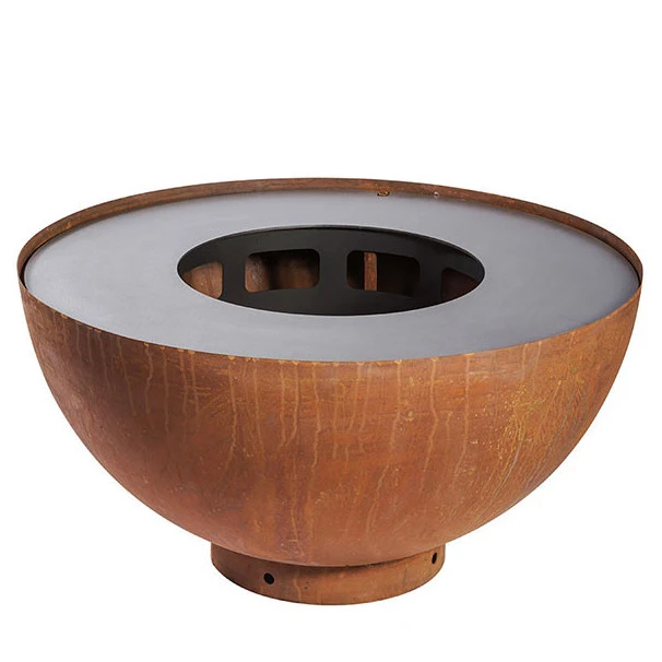 Braséro De Jardin Barbecue Plancha Boule Acier Corten Ø100 X H50 Cm 2 Braséro De Jardin Barbecue Plancha Boule Acier Corten Ø100 X H50 Cm – Image 2