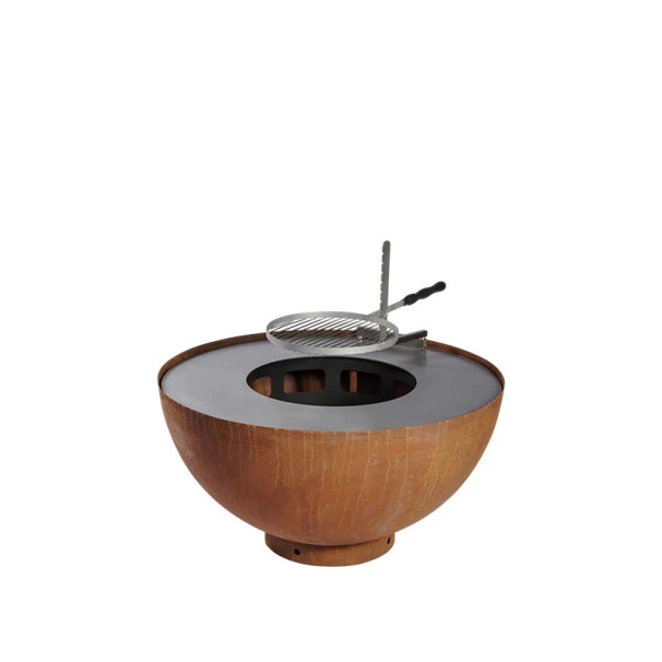 Braséro De Jardin Barbecue Plancha Boule Acier Corten Ø100 X H50 Cm 1 Braséro De Jardin Barbecue Plancha Boule Acier Corten Ø100 X H50 Cm