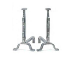 Chenets Cheminée Acier Tête Carrée 40 X 39 Cm