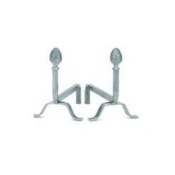 Chenets Cheminée Acier Tête Pomme De Pin 37 X 24 Cm