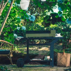 Desserte Universelle Plancha 3-4 Feux Acier Noir Forge Adour -Weber Soldes desserte en acier noir pour plancha forge adour 2