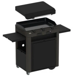 Ensemble Plancha Gaz Eno Fusion 75 Acier Sur Chariot + Capot