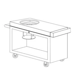 Table OFYR Pro Pour Big Green Egg Corten Bois Teck -Weber Soldes kamado ofyr table pro bois de teck bge 3