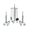 Ensemble Serviteur Et Chenets Tête Pointe Diamant Fer Forgé