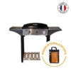 Ensemble Plancha électrique Roller Grill PL600E Inox Sur Chariot En Bois Et Inox Roller Grill