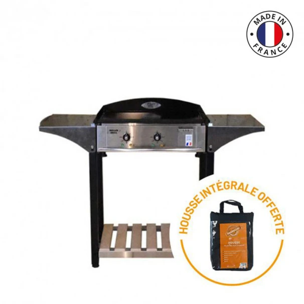 Ensemble Plancha électrique Roller Grill PL600E Inox Sur Chariot En Bois Et Inox Roller Grill 1 Ensemble Plancha électrique Roller Grill PL600E Inox Sur Chariot En Bois Et Inox Roller Grill