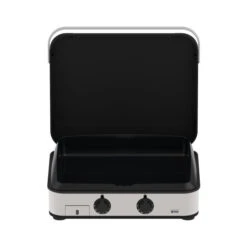 Plancha Gaz Eno 65 Enosign Inox Et Noir 2 Brûleurs 56 X 40 Avec Couvercle -Weber Soldes plancha gaz enosign 65 inox et noir 4