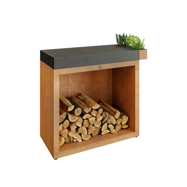 Rangement Bois Ofyr Corten Et Plan De Travail Céramique 45 X 90 X 88 Cm 1 Rangement Bois Ofyr Corten Et Plan De Travail Céramique 45 X 90 X 88 Cm