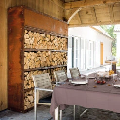 Rangement Bois OFYR Corten 200 X 45 X 216 Cm -Weber Soldes rangement bois acier ofyr 200 x 45 x 216 cm 2