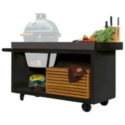 Table OFYR Pro 135 Black / Béton Pour Big Green Egg -Weber Soldes table black pro 135 ofyr concrete bge 2