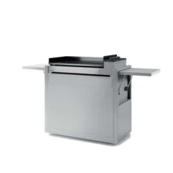 Ensemble Plancha Gaz Forge Adour Premium G75 Inox Sur Chariot + Capot -Weber Soldes trio fa plancha chariot capot n2 premium g 75 i chariotcapot 4